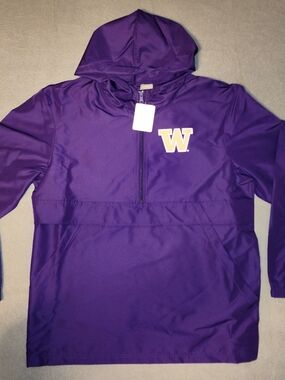 CSA University Of Washington Huskies Half Zip Pull Over Jacket, Large, New  NCAA